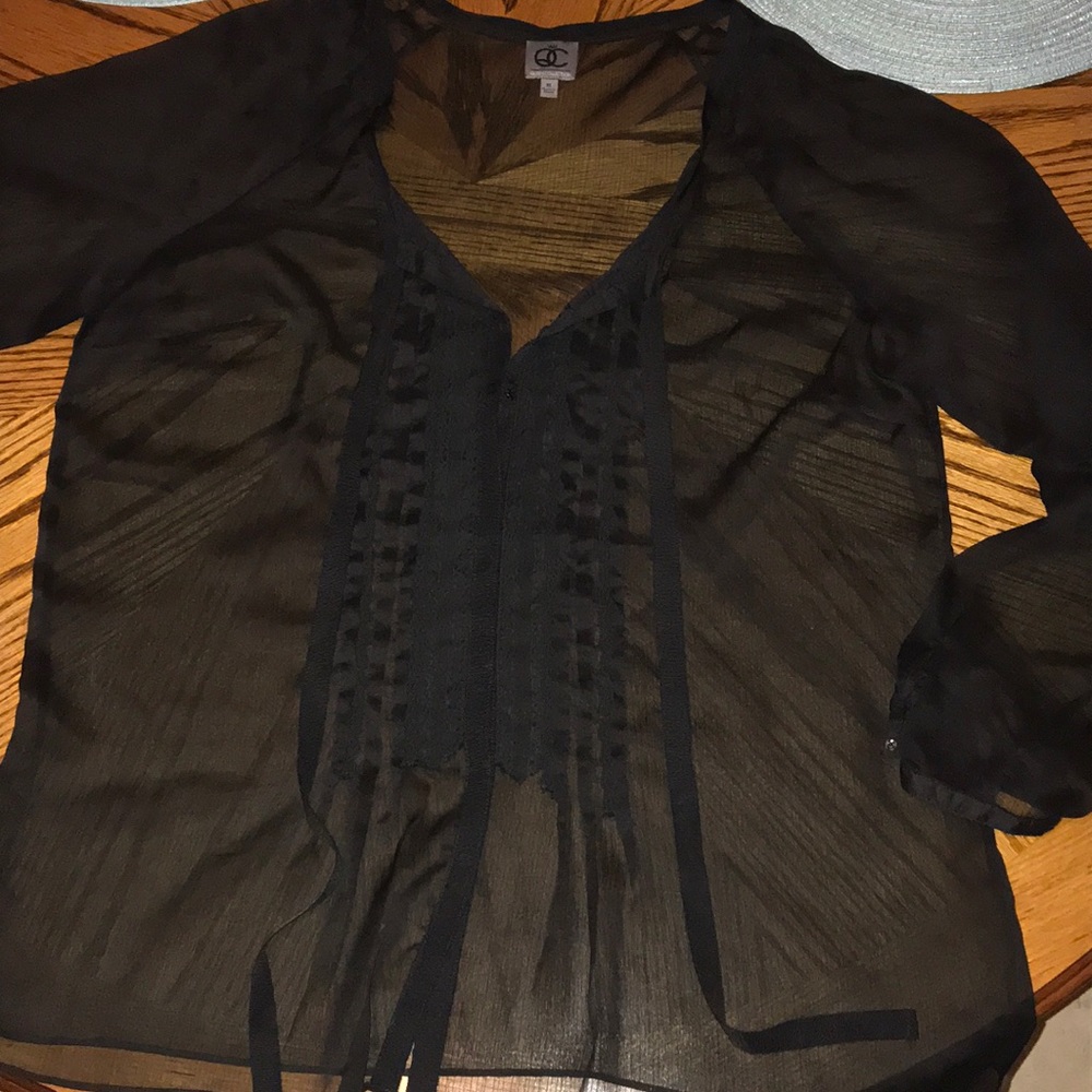 Sheer blouse black